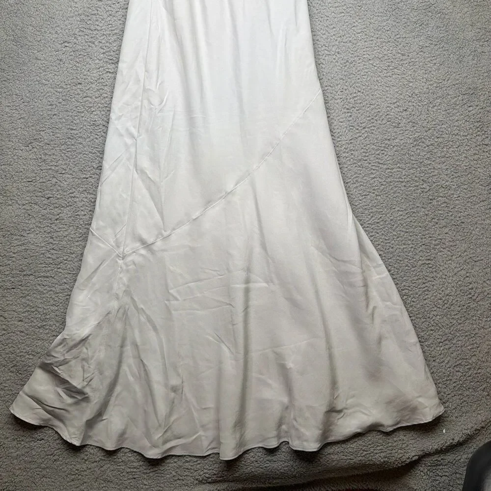 Abercrombie & Fitch high neck classy Maxi Dress nwt light gray